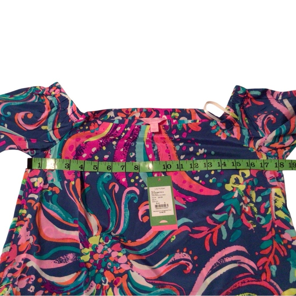 NWT Lilly Pulitzer Festive Off the Shoulder Shift dress ~Small - Picture 7 of 10